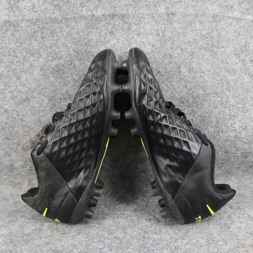 Nike Shoes Kids 2 Soccer Cleats Jr Tiempo Legend 8 Club MG Black Volt Lace Up - Picture 9 of 12